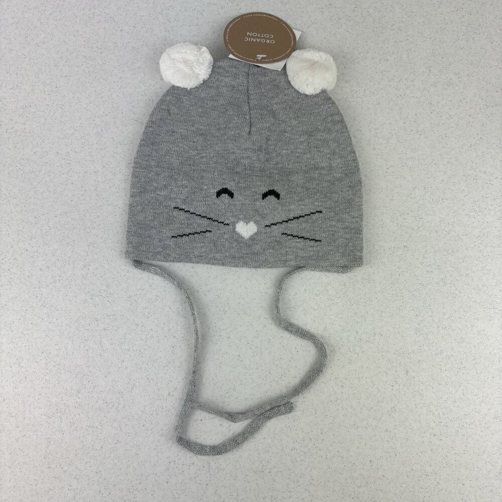 Polarn O. Pyret Gray Mouse Knit Winter Cap NWT 4-9M